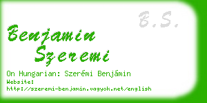benjamin szeremi business card